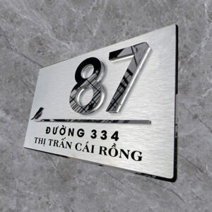 Biển số nhà kim loại, chữ nổi 3D SN03