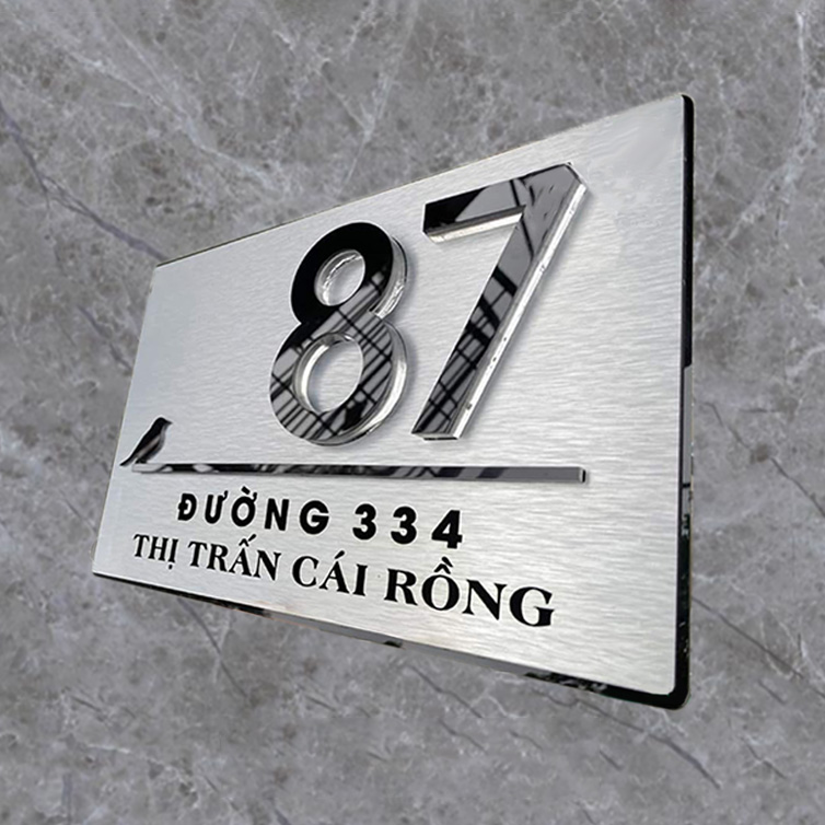 Biển số nhà kim loại, chữ nổi 3D SN03 Biển số nhà kim loại, chữ nổi 3D SN03