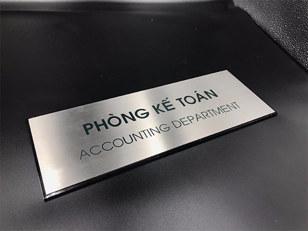 Biển phòng ban giá rẻ, chất liệu inox