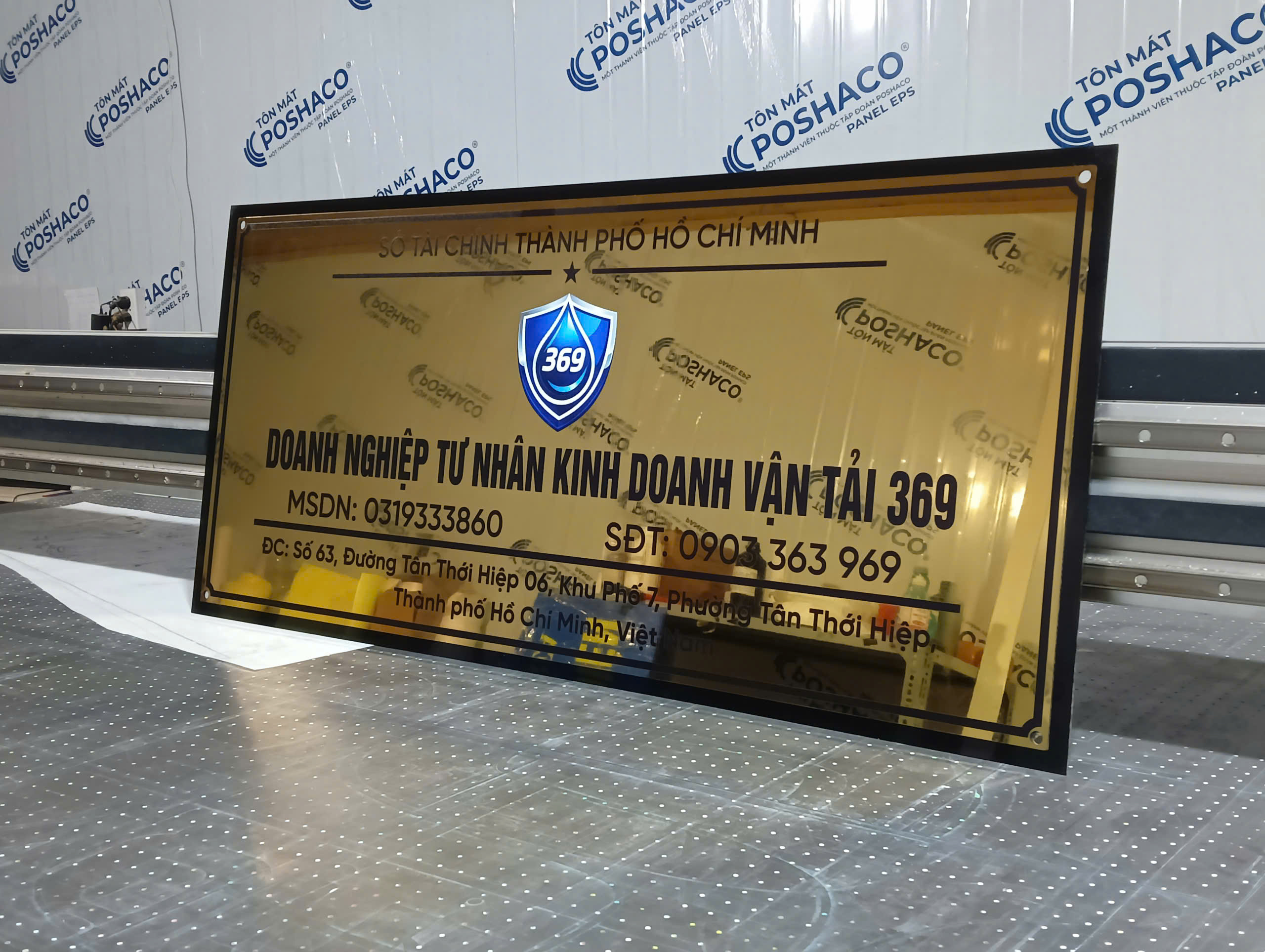 Biển Công Ty Inox in UV Ốp Đế Mica Biển Công Ty Inox in UV Ốp Đế Mica